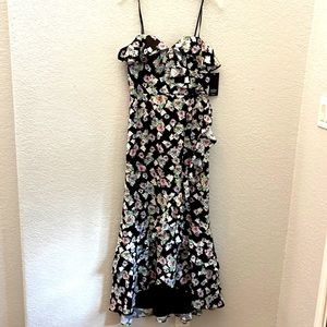 Aiden Mattox Floral strapless gown